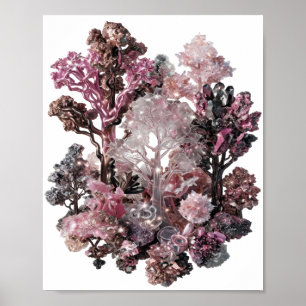 Edgy Silver ABSTRACT ART Artistic Motif Poster