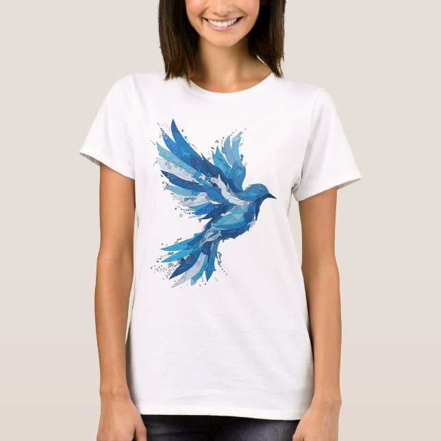 Edgy Silver ABSTRACT ART Design v2 T-Shirt (Front)