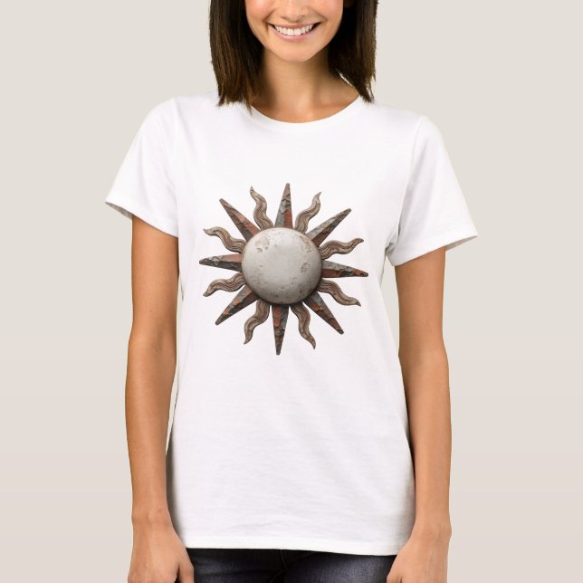 Edgy Silver ABSTRACT ART Statement Design T-Shirt (Front)