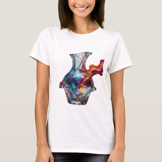Edgy Silver ABSTRACT ART Statement Tee (Front)