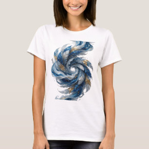 Edgy Silver BLUE AND WHITE FEATHERS Quote Design T-Shirt