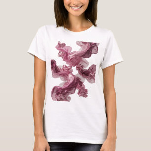 Edgy Silver FABRIC FLUFFY FLOWERS Print T-Shirt