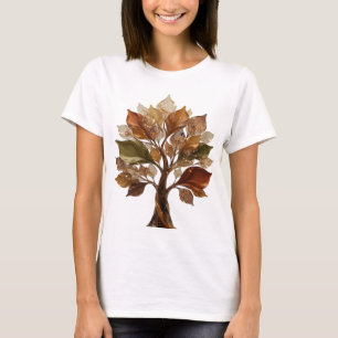 Edgy Silver GLOWING LEAVES Quote Shirt
