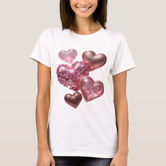 Edgy Silver HEARTS OF LOVE Statement Tee (Front)
