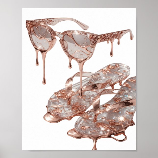 Edgy Silver ROSE GOLD GLAMOUR Print (Front)