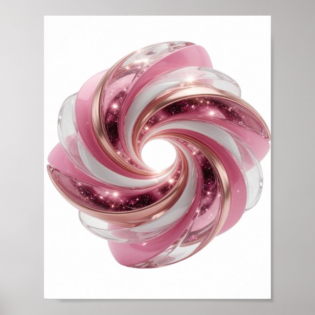 Edgy Silver SPACE GALAXY Modern Design Poster (Front)