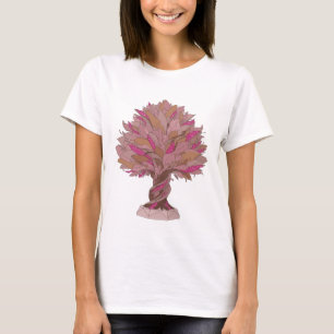 Edgy Silver TREE OF LIFE Graphic Design T-Shirt