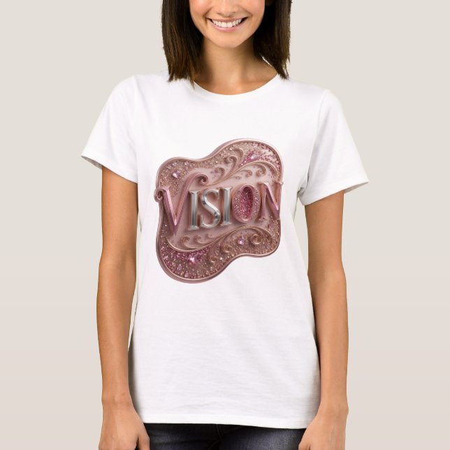 Edgy Silver VISION Print T-Shirt (Front)