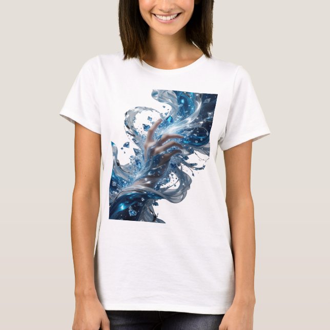 Edgy Silver WATER MAGIC Slogan Design T-Shirt (Front)