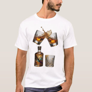 Edgy Silver WHISKY SPLASH Wearable Art T-Shirt