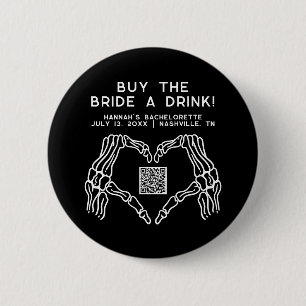 Edgy Skeleton Hands Buy The Bride A Drink Button