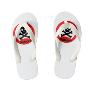 Edgy Skull and Crossbones Flip-Flops Kid's Jandals
