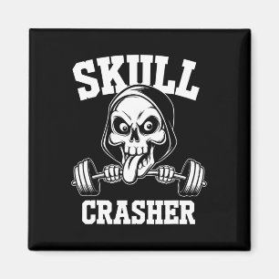 Edgy Skull Bodybuilding Barbell Tongue Workout Gym Magnet