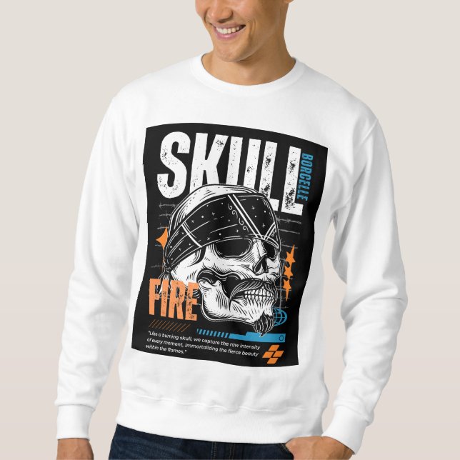 Edgy Skull Graphic T-Shirt Design Sweatshirt (Front)