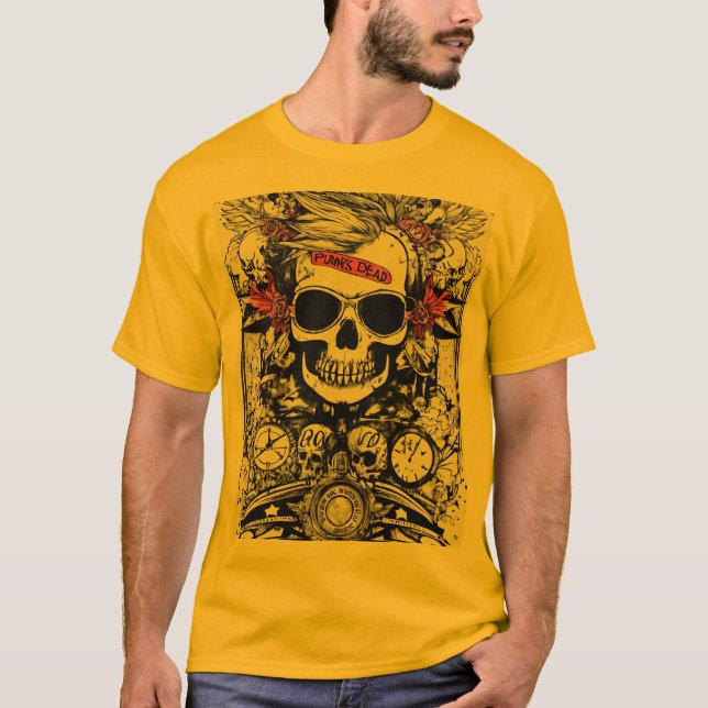 Edgy Skull Print T-Shirt Bold and Unique Graphic (Front)