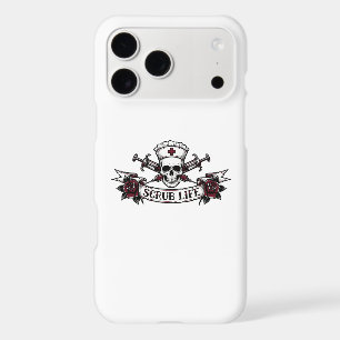 Edgy Tattoo Skull Nurse Scrub Life Iphone Case