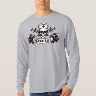 Edgy Tattoo Skull Nurse Scrub Life Iphone Case T-Shirt
