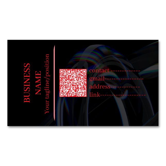 Edgy Tech Professional Branding Magnet with QR Cod (Front)