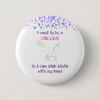 Edgy Unicorn with Rainbow and Confetti Funny