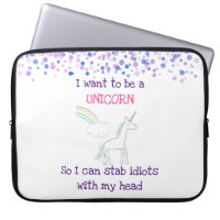 Edgy Unicorn with Rainbow and Confetti Funny