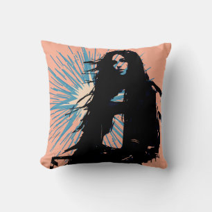Edgy Woman Vector Art Cushion