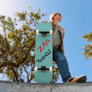 Edgy Zag Dog Teal Skateboard