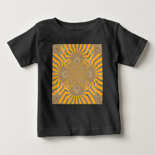 Edgy Zebra Elegance: A Golden Yellow Print Baby T-Shirt