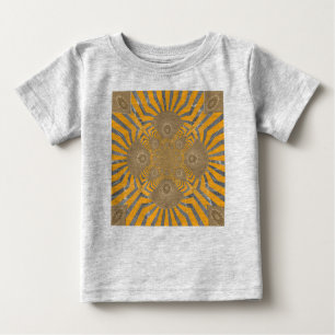 Edgy Zebra Elegance: A Golden Yellow Print Baby T-Shirt