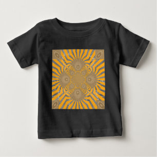 Edgy Zebra Elegance: A Golden Yellow Print Baby T-Shirt