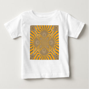 Edgy Zebra Elegance: A Golden Yellow Print Baby T-Shirt