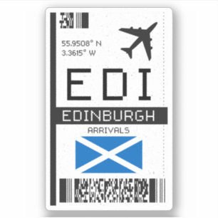 EDI Edinburgh, Scotland Airport Boarding Pass - UK