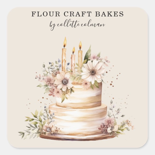 Edible Flower Cake Baker Pastry Chef Bakery Labels (Front)