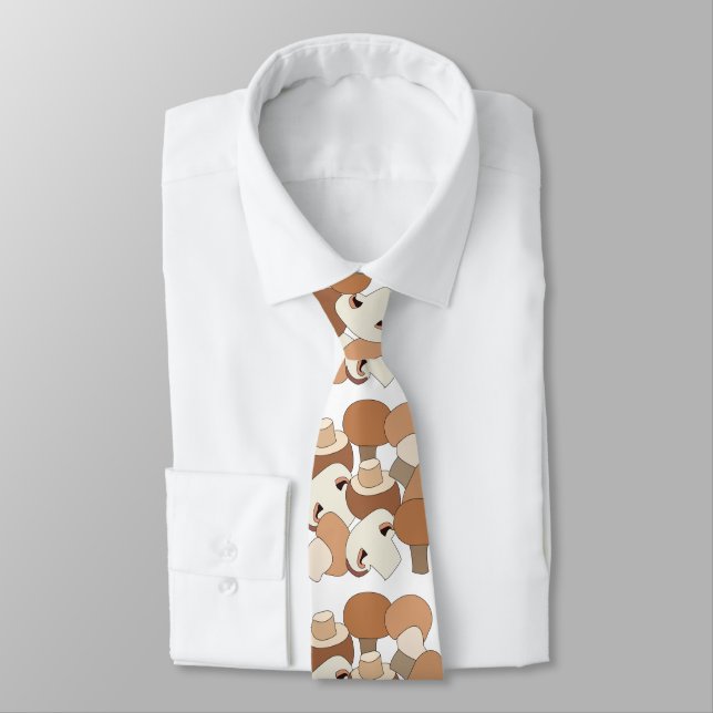 Edible Mushroom Forager Mycologist Tie (Tied)