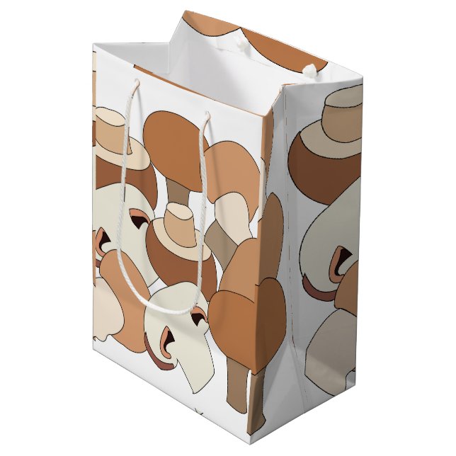 Edible Mushroom Foraging Party Medium Gift Bag (Front Angled)