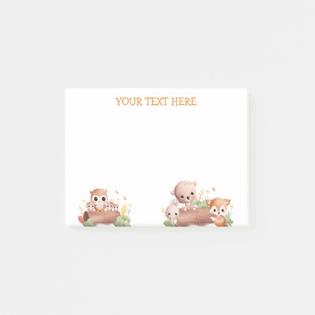Edible Post It Notes Cute Animals Happy Face (Front)