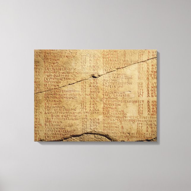 Edict of Emperor Diocletian Canvas Print (Front)