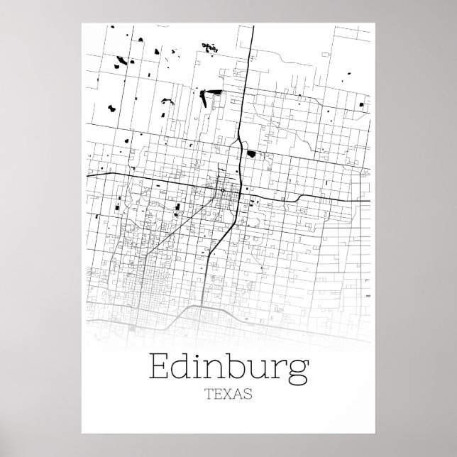 Edinburg Map - Texas - City Map Poster (Front)