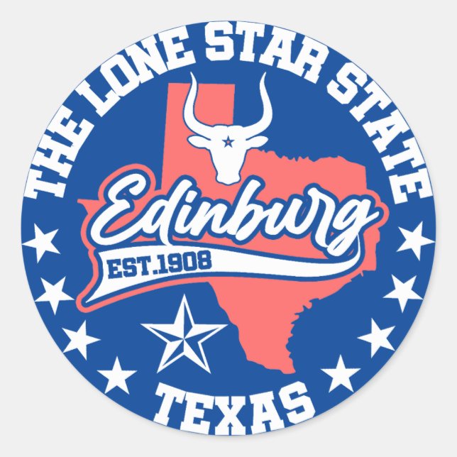 Edinburg,Texas Classic Round Sticker (Front)
