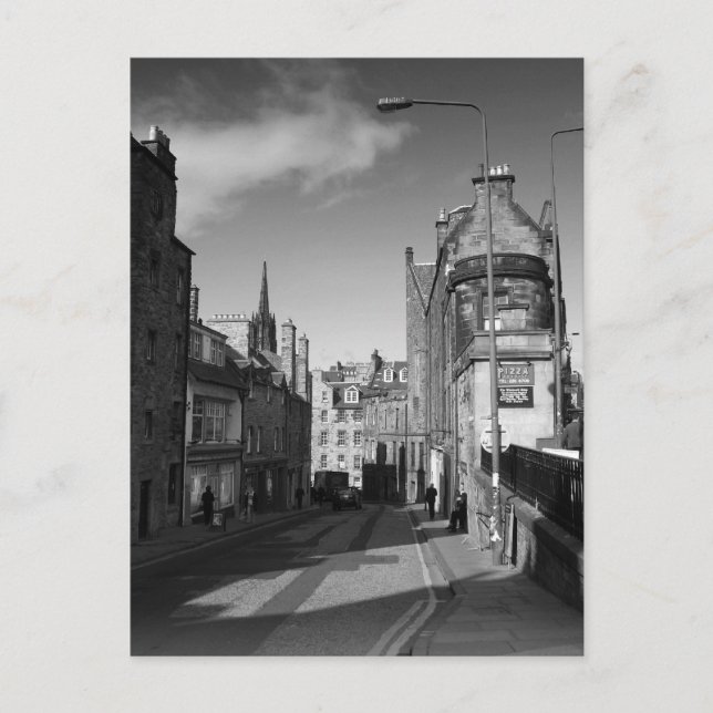 Edinburgh Candlemakers Row Mono Postcard (Front)