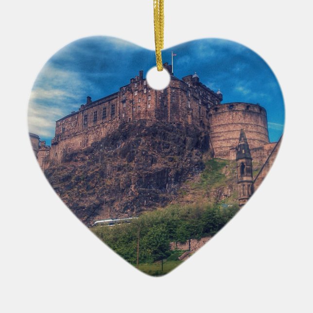 Edinburgh Castle Ceramic Tree Decoration (Front)