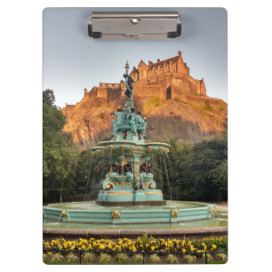 Edinburgh Castle Fountain Princes Street Gardens Clipboard