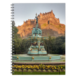 Edinburgh Castle Fountain Princes Street Gardens Notebook