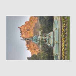 Edinburgh Castle Fountain Princes Street Gardens Tissue Paper