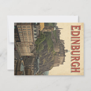 Edinburgh Castle in Vintage Tones Postcard