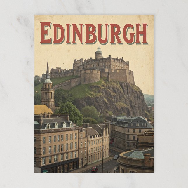 Edinburgh Castle in Vintage Tones Postcard (Creator Uploaded)