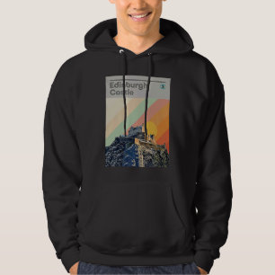 Edinburgh Castle Rainbow Print Retro Style 60s Hoodie