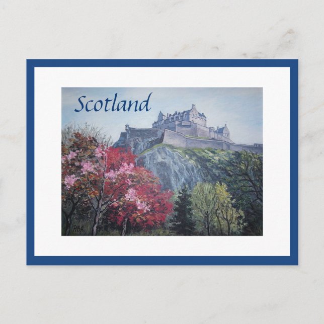 Edinburgh Castle Scotland  painting by Pola.B.Alex Postcard (Front)