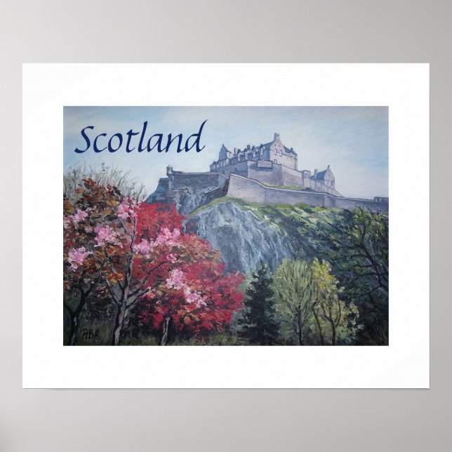 Edinburgh Castle Scotland painting by Pola.B.Alex  Poster (Front)