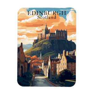 Edinburgh Castle Scotland Postcard Travel Magnet