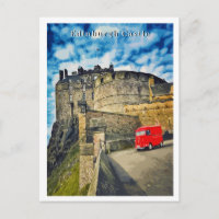 Edinburgh Castle Scotland Retro Style